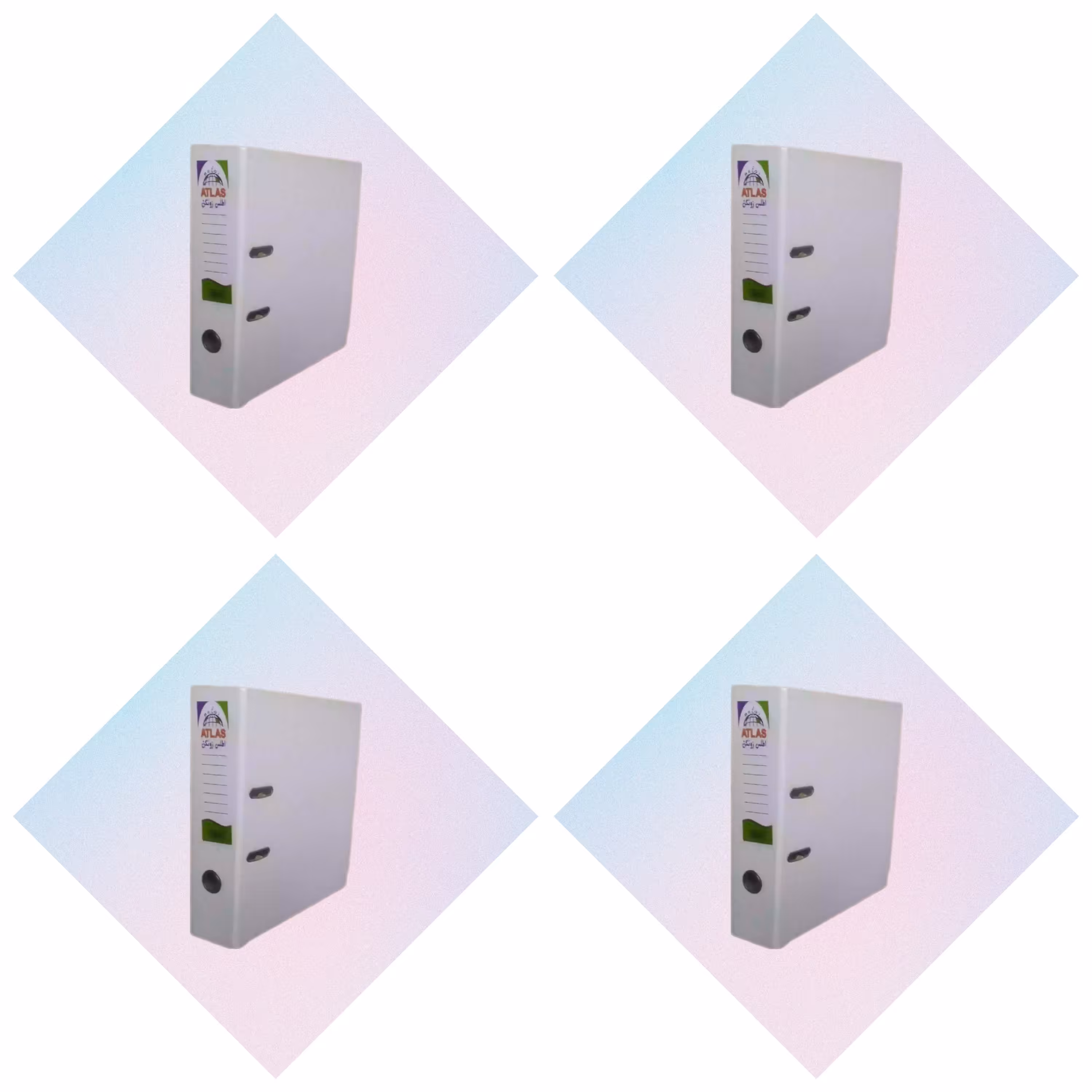 زونکن A4 سلفونی لبه فلزی تیگل دار سفید ( بسته 4 عددی)