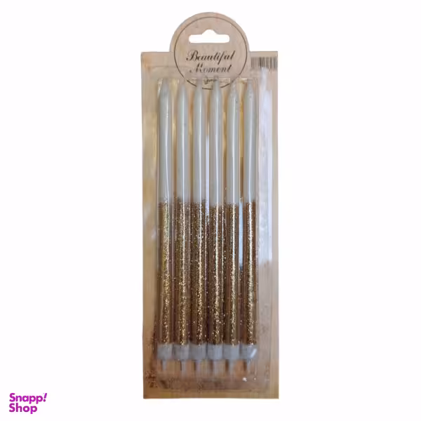 شمع تولد مدل مدادی طرح اکلیلی کد G3 بسته 6 عددی