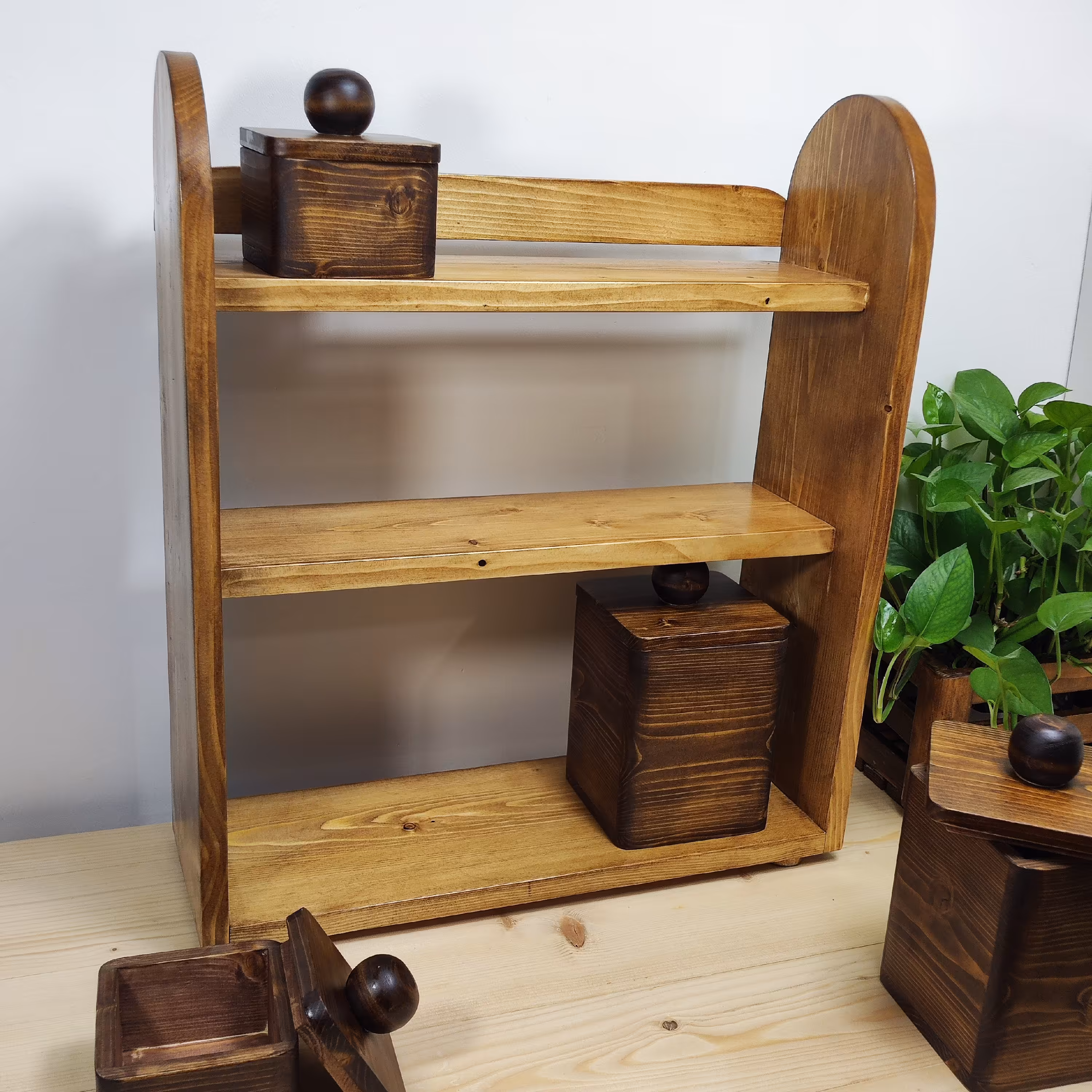 استند آشپزخانه سه طبقه محکم و شیک تمام چوب روس مستقیم از تولید کننده