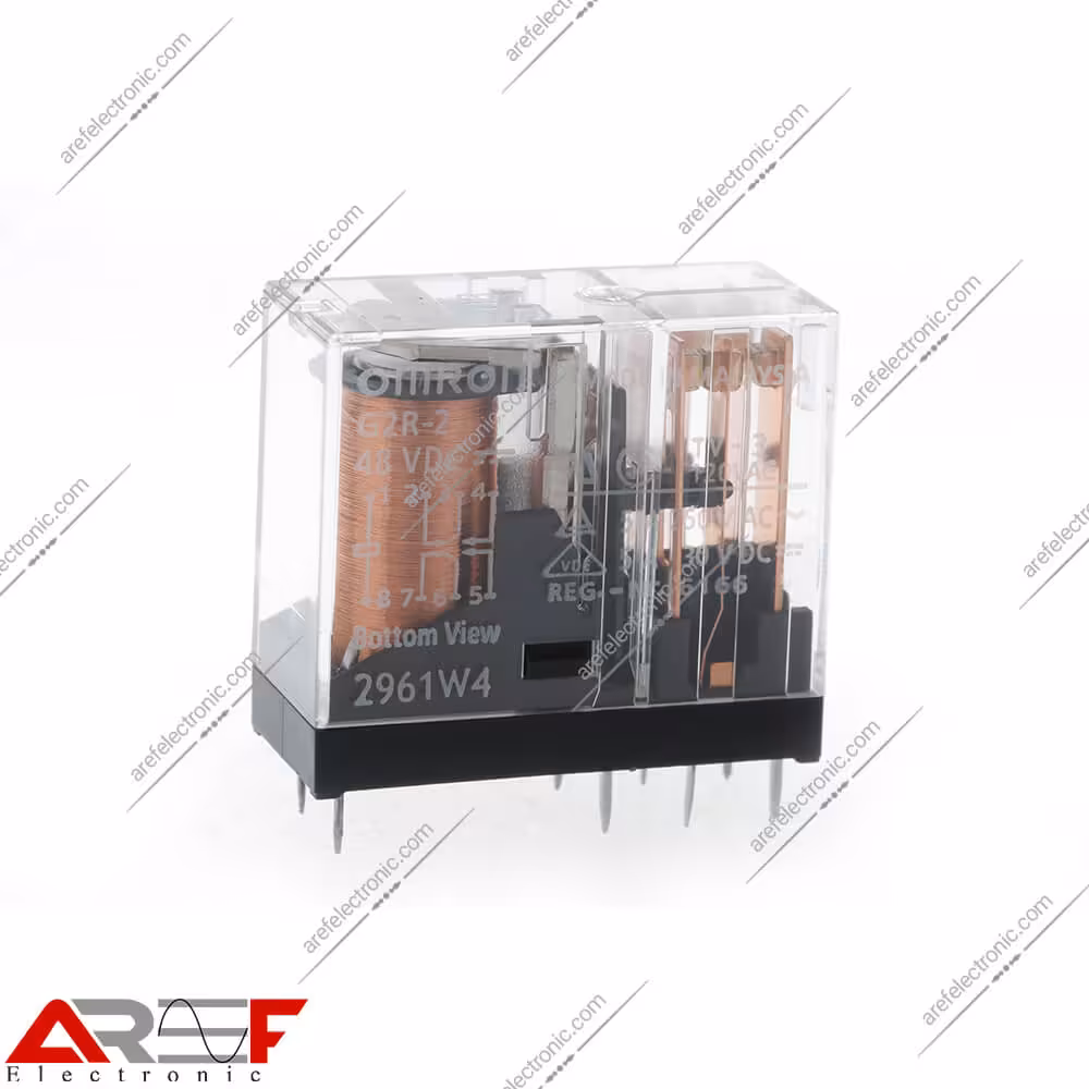 رله امرن مدل G2R-2 دارای 48 ولت 5 آمپر 8 پین - فروشگاه عارف الکترونیک