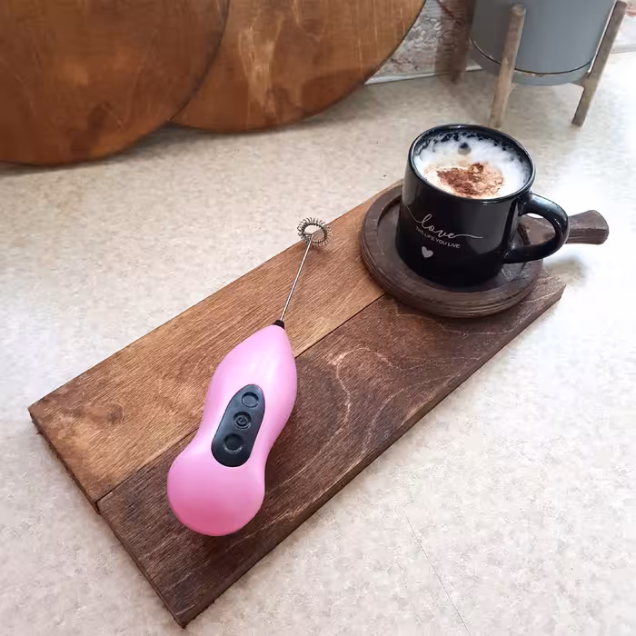 همزن کف ساز  شیر و کاپوچینو و قهوه و تخم مرغ صورتی کد 1009