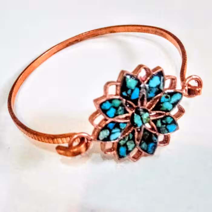 دستبند فیروزه کوبی مدل خورشیدی