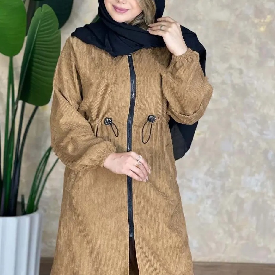 مانتو پاییزی مخمل کبریتی