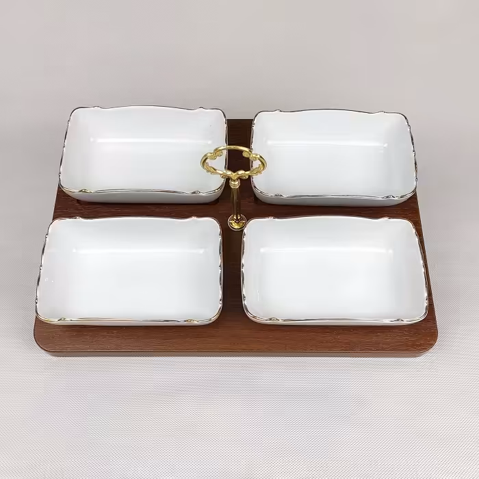 سرویس اردوخوری لیمون مدل مستطیل موج چهار خانه