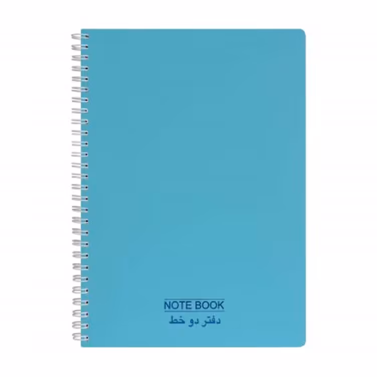 دفتر  انگلیسی  سیمی  پاپکو  مدل  مات 100 برگ کد NB-620E رنگ فیروزه ای
