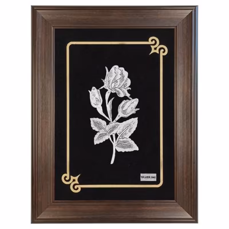     تابلو نقره گل آلاله مدل F4