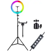 رینگ لایت 13 اینچ پایه دار پی نت P-Net LJJ33-RGB