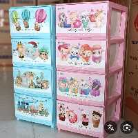 دراور  فایل کشویی 4 طبقه بزرگ ممتاز طرح چوب و عروسکی