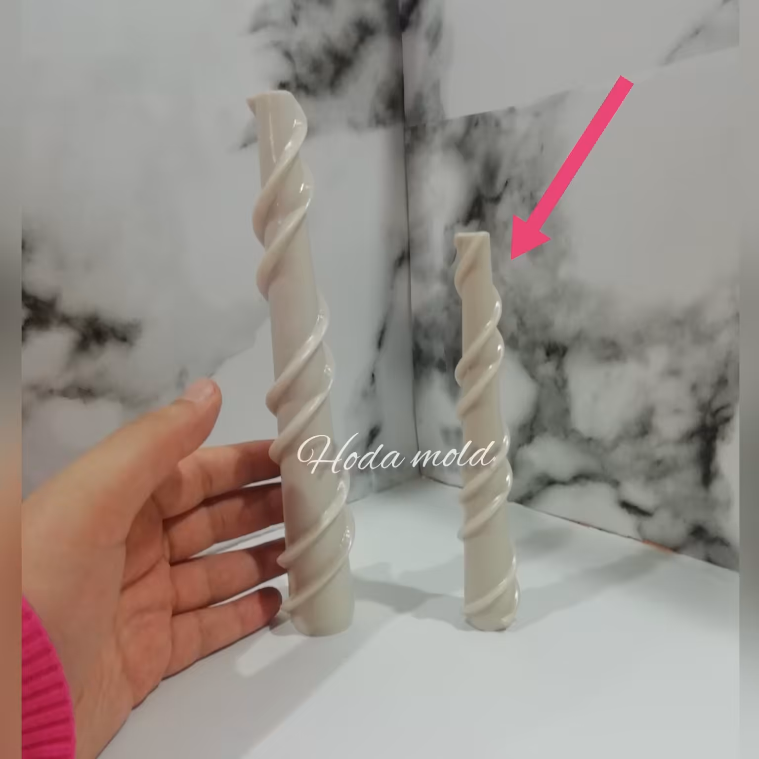 قالب سیلیکونی(مولد ) شمع استوانه ای مارپیچ مدرن 15 سانتی