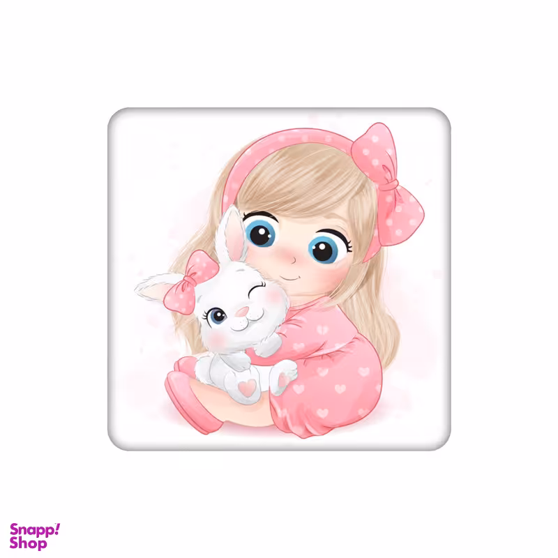 زیرلیوانی طرح دختر عروسکی و خرگوش کد 5027542