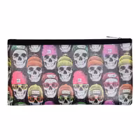 جامدادی و کیف لوازم آرایش چرم مصنوعی طرح جمجمه اسکلت