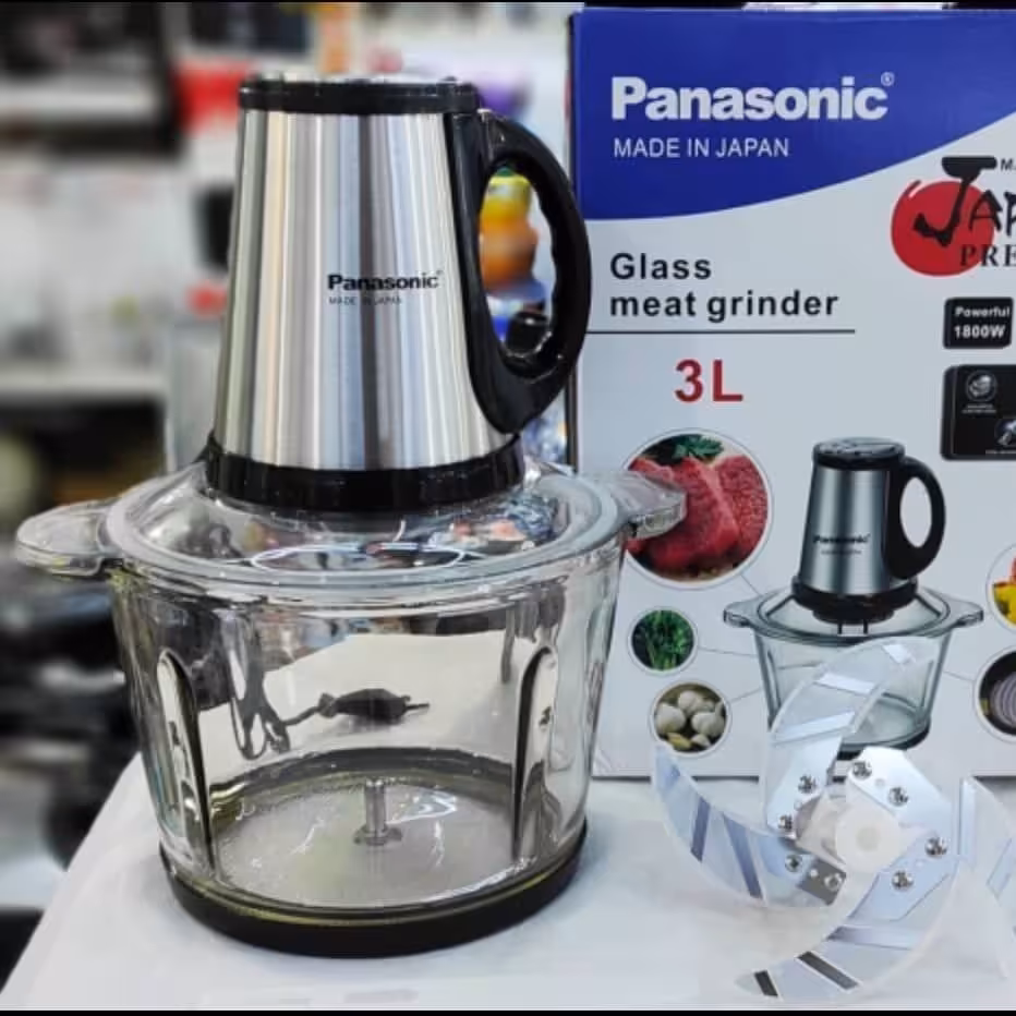 خردکن 3لیتر پاناسونیک بدنه استیل موتور سنگین.4تیغه فولادی 