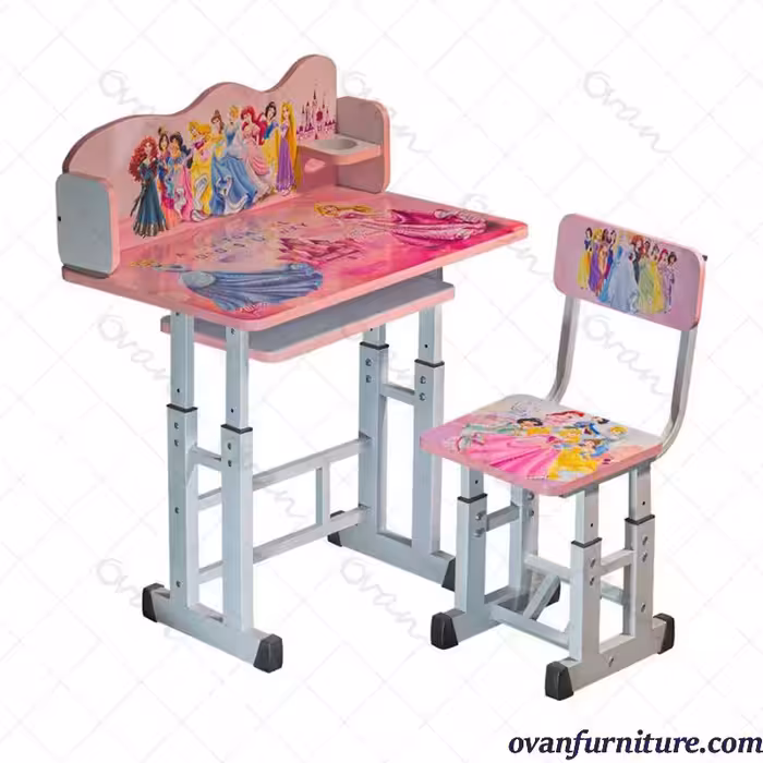 ست میز و صندلی تحریر کودک مدل پرنسس  - مناسب کودکان 5 الی 12 سال