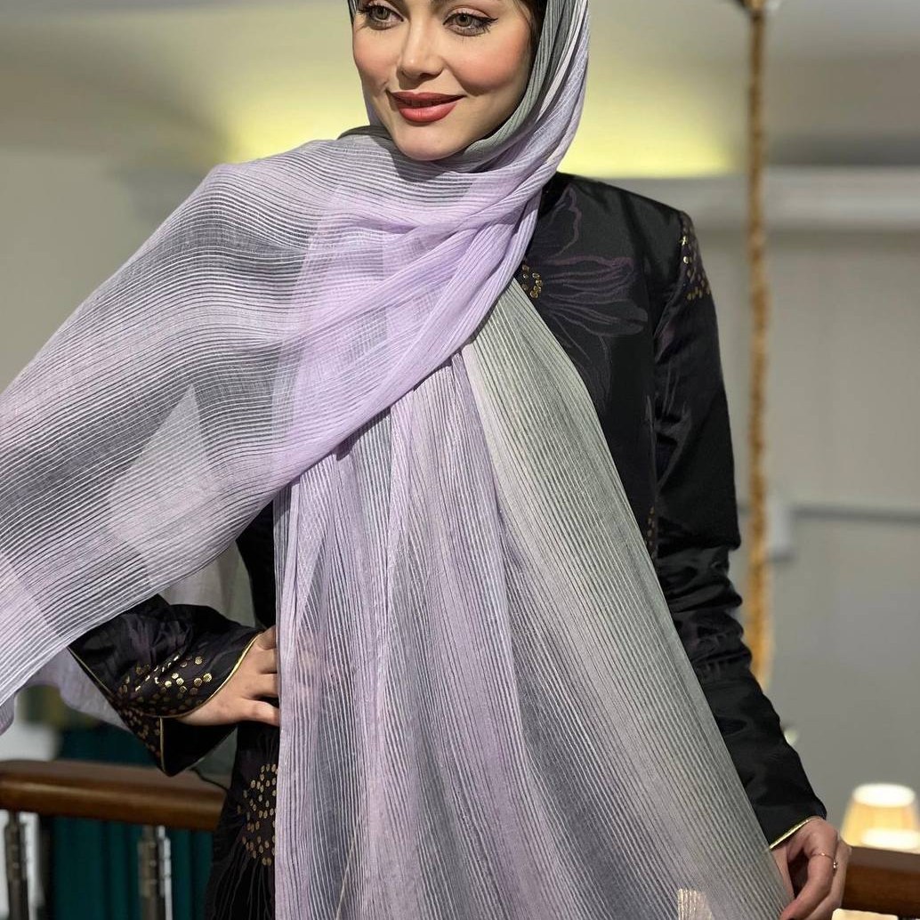 شال حریر نخ ابرنگی کد 216108(2)