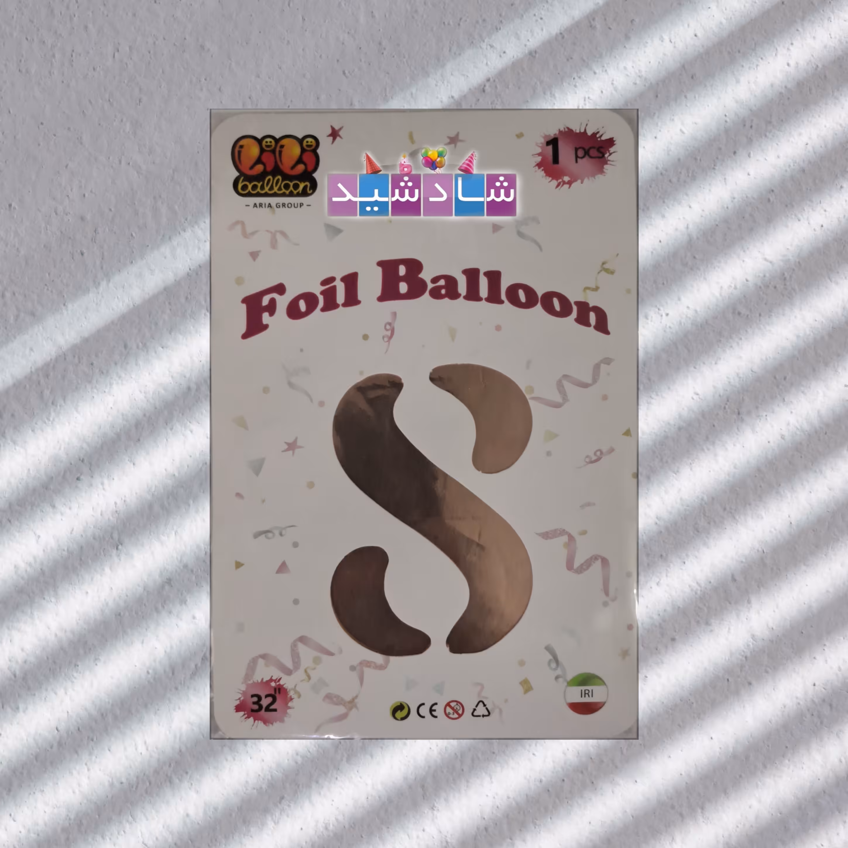 بادکنک فویلی رزگلد عدد 8