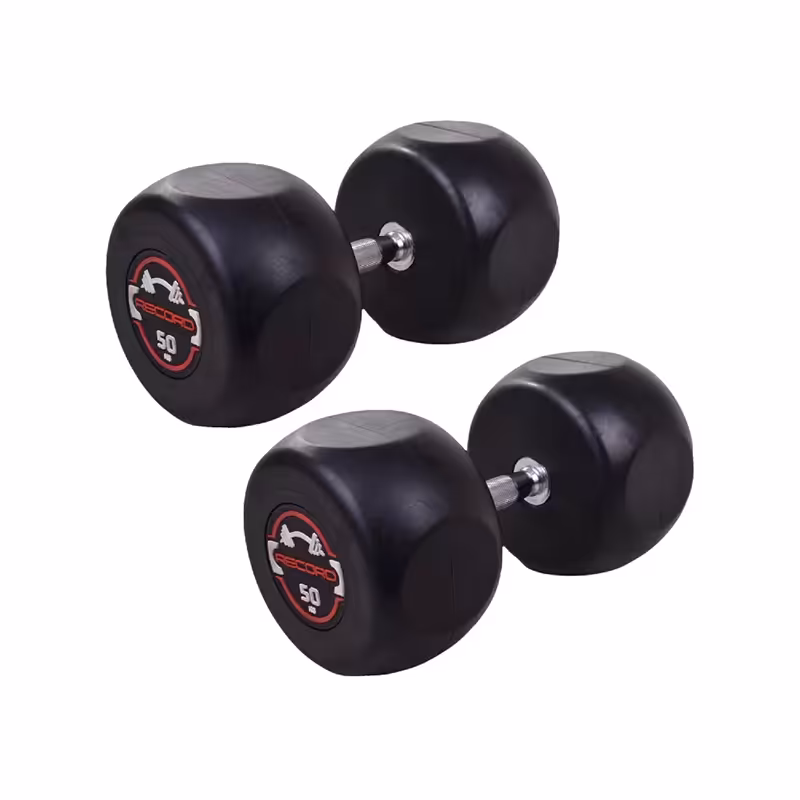 دمبل گرد استوپ دار 50 کیلوگرمی Record بسته دو عددی