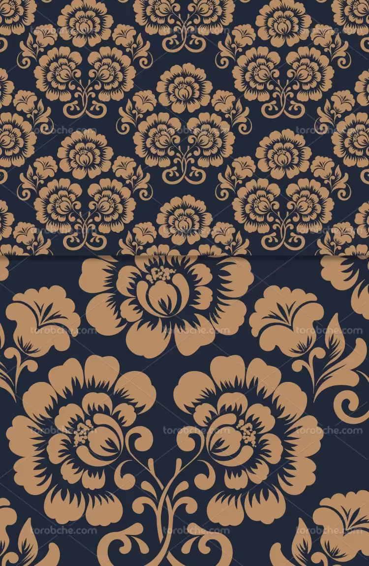 وکتور پترن سنتی قهوه ای مشکی | گرافیک با طعم تربچه