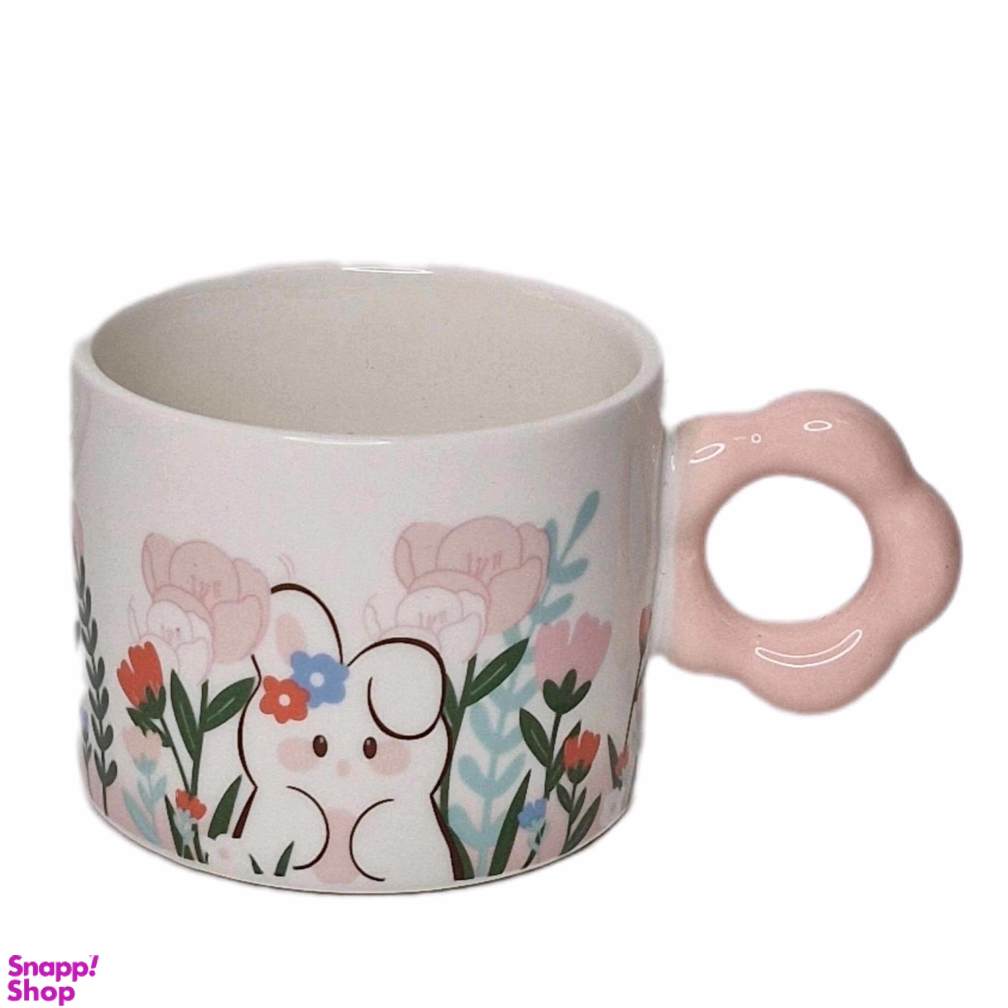 ماگ سرامیکی طرح گل و خرگوش کد 501FR