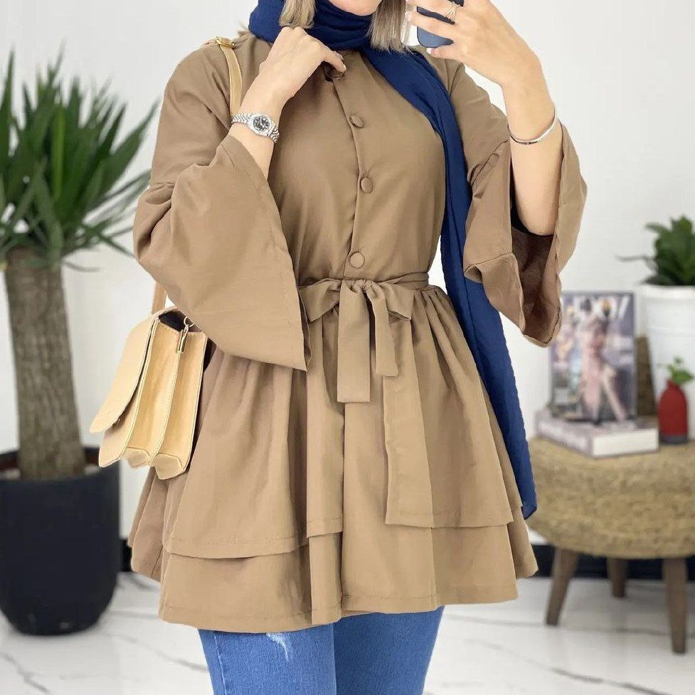 مانتو عروسکی آنا جنس داکرون نخ مانتو کوتاه