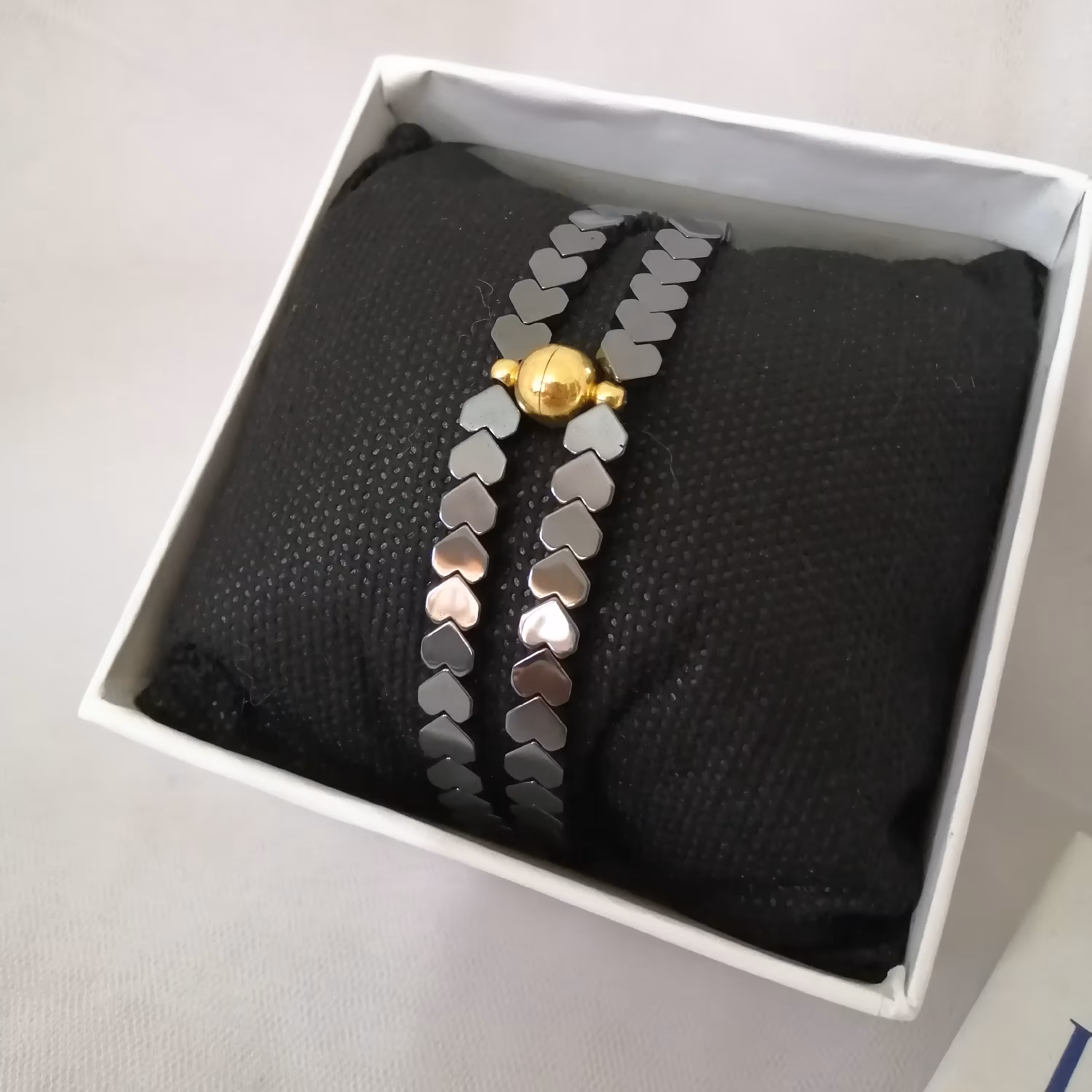 دستبند حدید دوستی قلبی مشکی