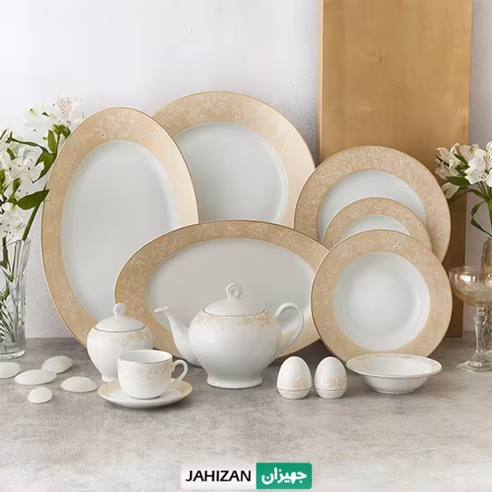 سرویس چینی زرین 74پارچه گلدن رز سری ایتالیا