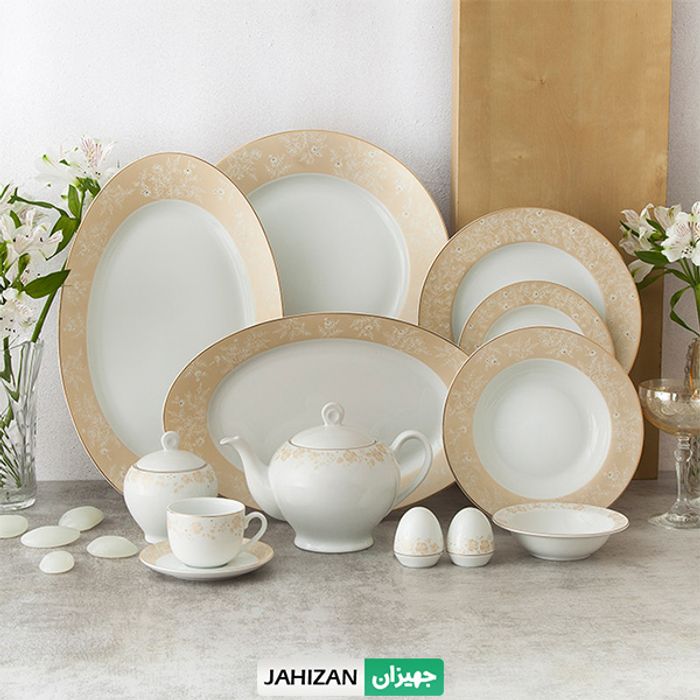 سرویس چینی زرین 74پارچه گلدن رز سری ایتالیا