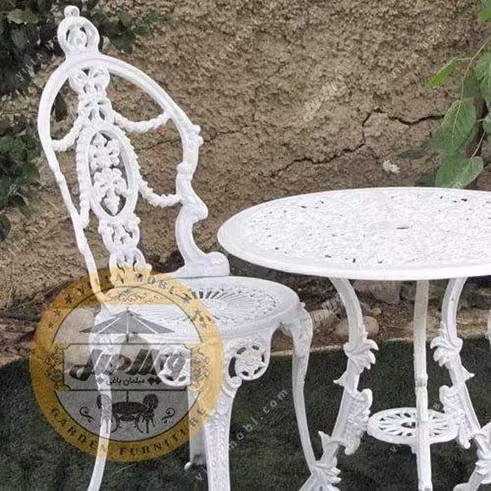 میز و صندلی ویلایی آلومینیومی 4 نفره گل مینا ارسال به روش پس کرایه 