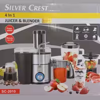 آبمیوه گیری چهار کاره سیلور کرست SILVER CREST هلوگرام دار اصلی درجه یک وارداتی،آسیاب برقی،مخلوط کن برقی خارجی،پس کرایه