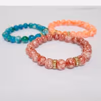 دستبند مهره ای آبرنگی 2 عددی     با پول یه دستبند 2 تا دستبند بخر