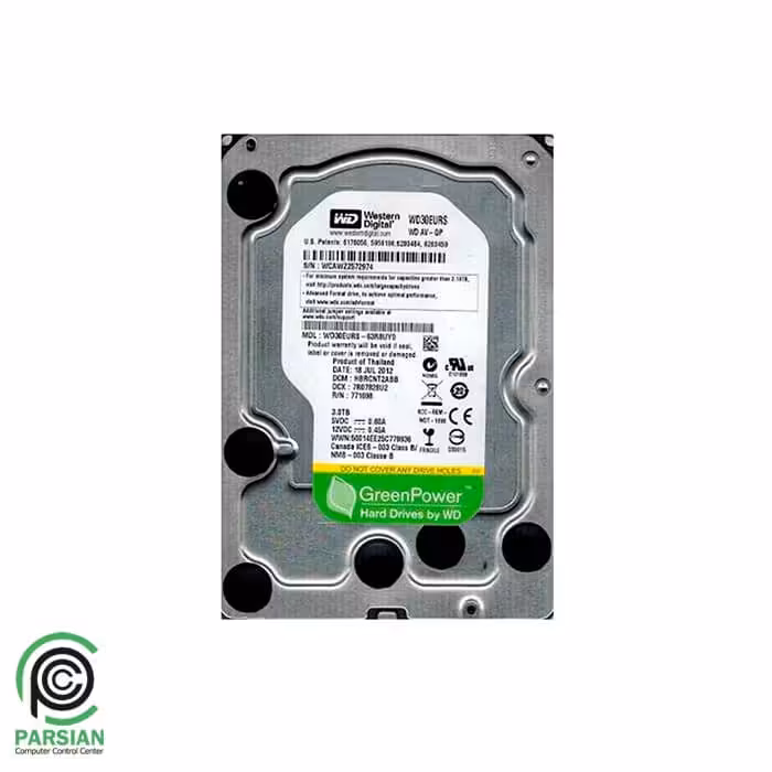 هارددیسک اینترنال استوک وسترن دیجیتال سری سبز مدل WD10EURX ظرفیت 1 ترابایت