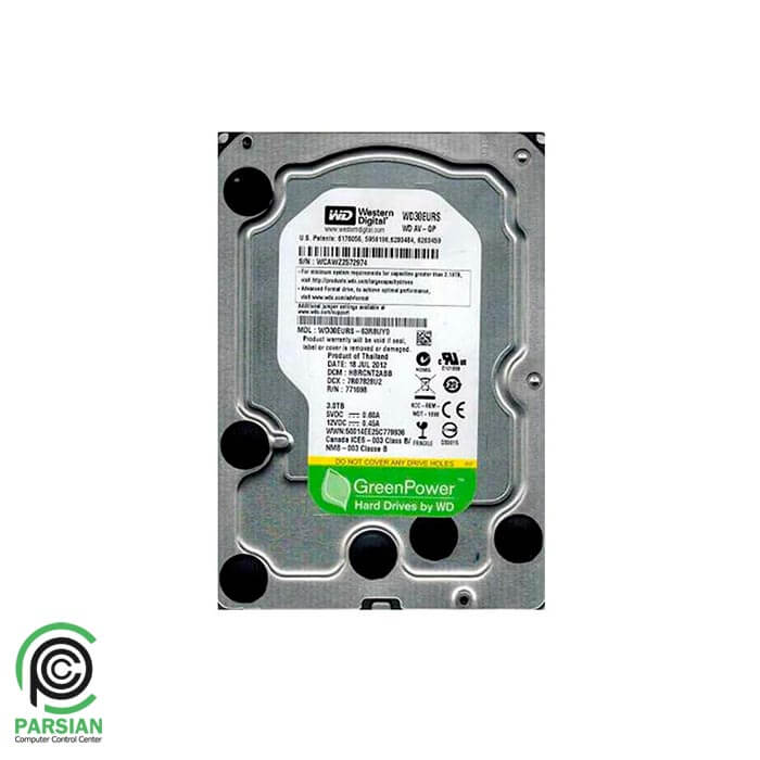 هارددیسک اینترنال استوک وسترن دیجیتال سری سبز مدل WD10EURX ظرفیت 1 ترابایت