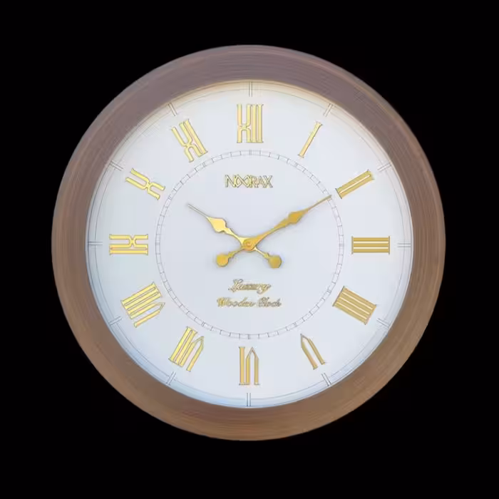 ساعت دیواری چوبی(واناچای) 4111 زمینه سفید قطر 70 و  قابل سفارش در رنگ مشکی و طوسی( هزینه ارسال به صورت پس کرایه می باشد)