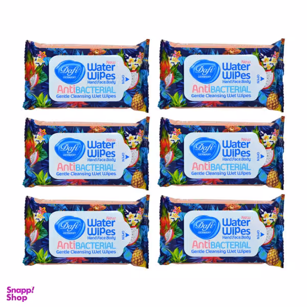 دستمال مرطوب دافی (Dafi) مدل Anti Bacterial کد 1 بسته 6 عددی