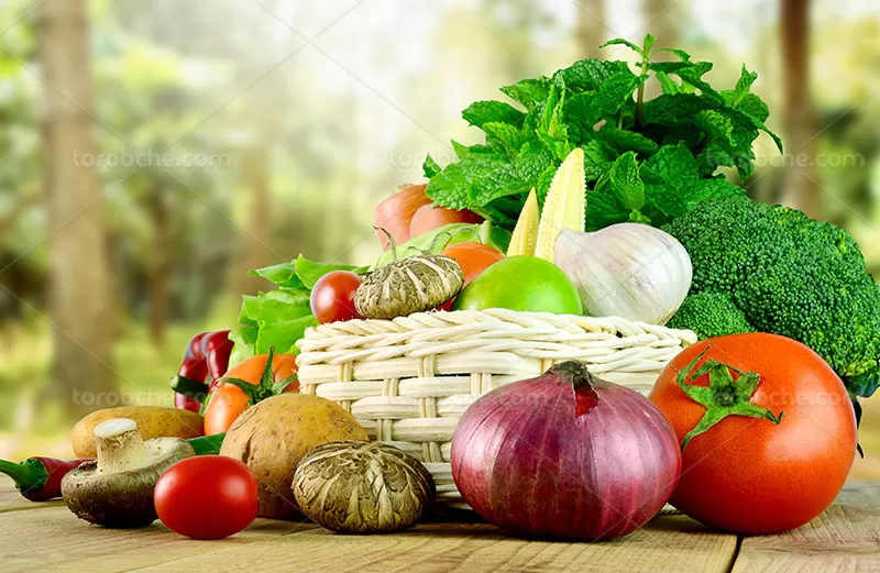 عکس سبزیجات تازه با کیفیت بالا | گرافیک با طعم تربچه