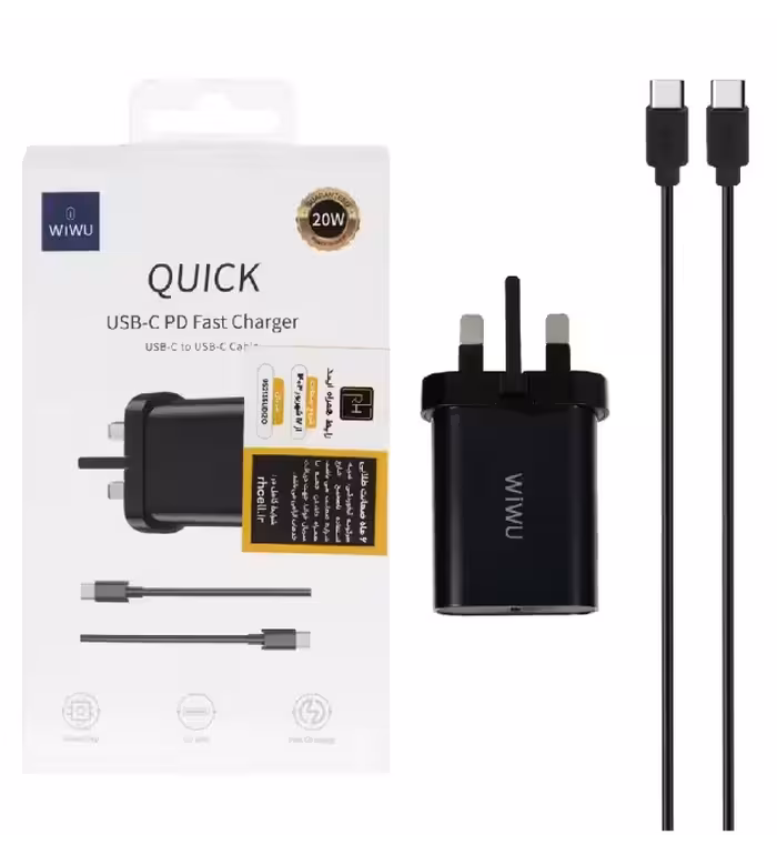 شارژر دیواری ویوو 20 وات مدل U001 به همراه کابل شارژ Type-C