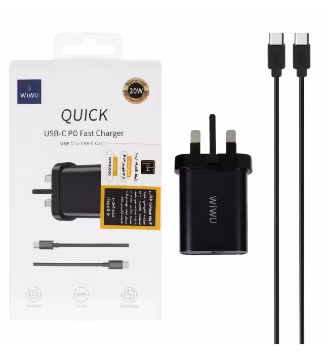 شارژر دیواری ویوو 20 وات مدل U001 به همراه کابل شارژ Type-C