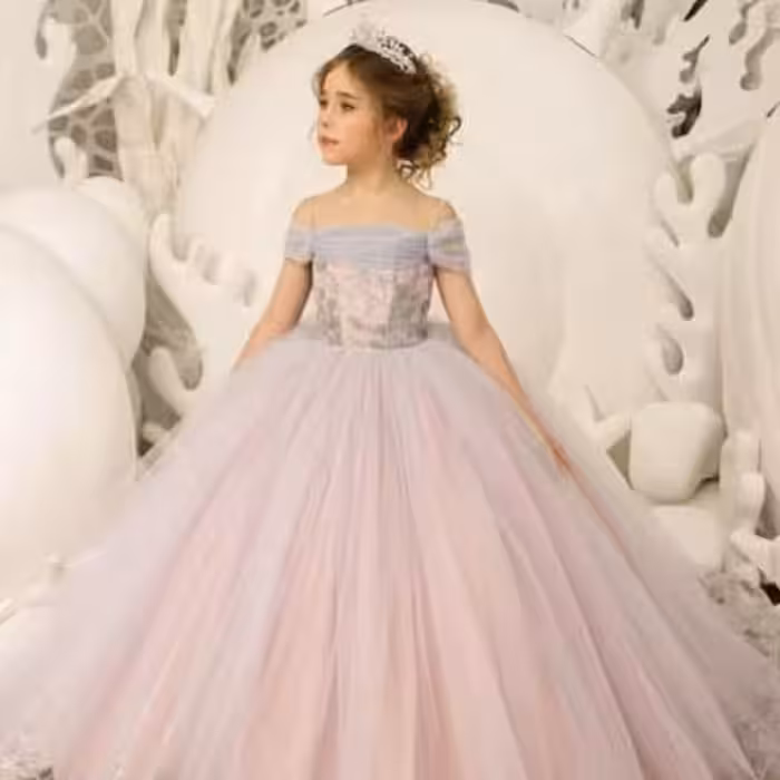 پیراهن دخترانه پفی پرنسسی