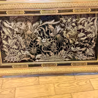 تابلو قلمزنی خاتم ترنج دور چوب گردو