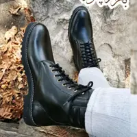 کفش بوت مردانه چرم طبیعی دست دوز(دماوند مشکی)