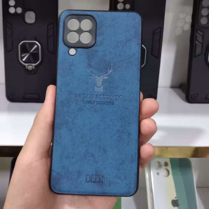 قاب گوشی سامسونگ A22 4G  طرح چرم آبی