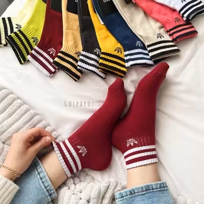 جوراب نیمساق طرح آدیداس اسپرت مناسب بانوان و آقایان