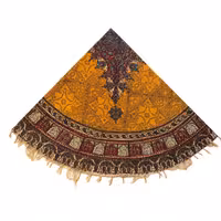 رومیزیقلمکاری  4نفره  گرد طرح ترنج با حاشیه متفاوت