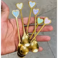 قاشق چای خوری قلب طلایی | amazonchi