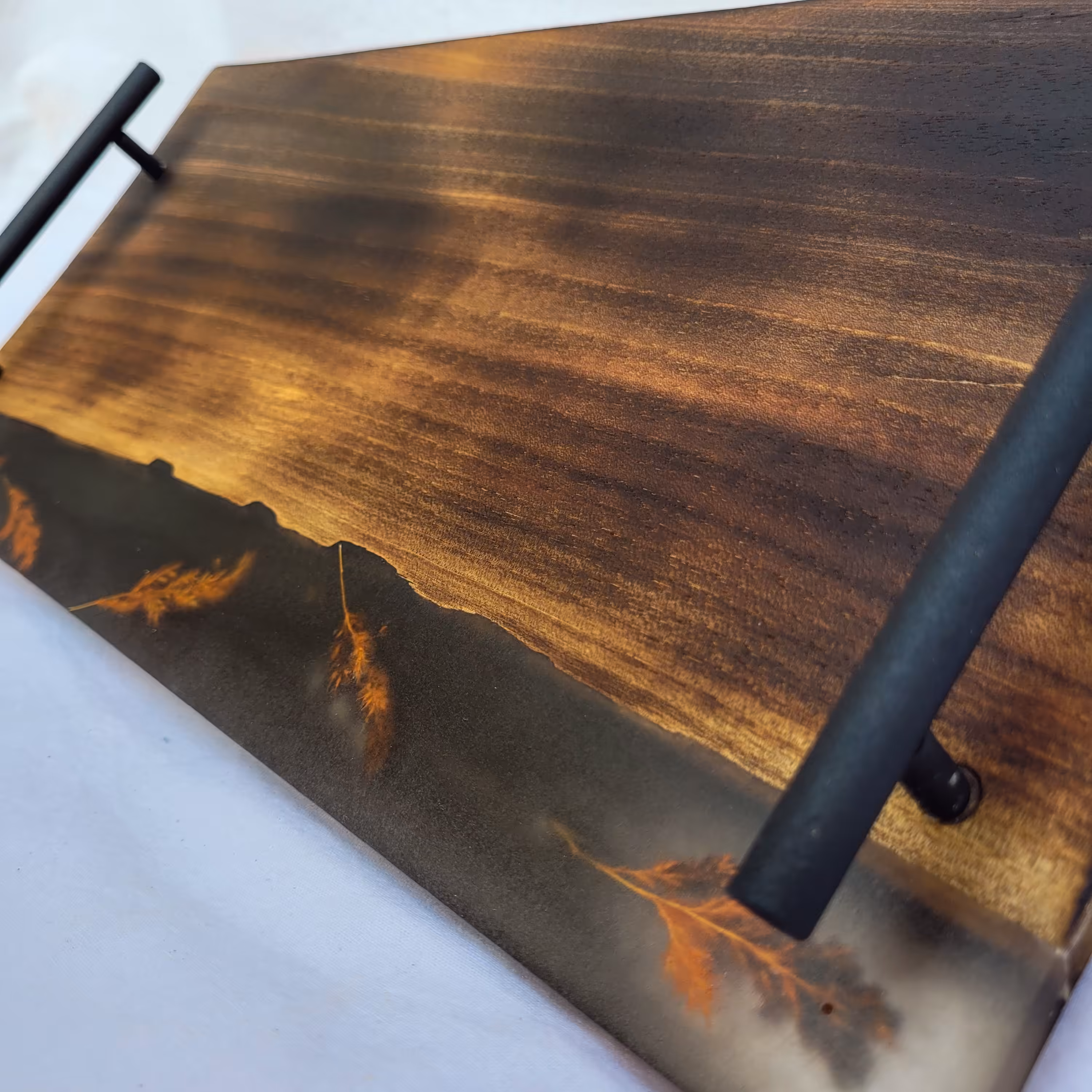 سینی چوبی گردو با رزین (38در 20)