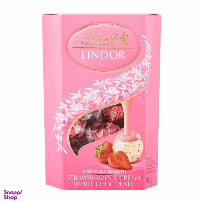 شکلات پذیرایی سفید توت فرنگی لیندور لینت وزن 200 گرم