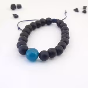 دستبند اونیکس و جید آبی کد 190