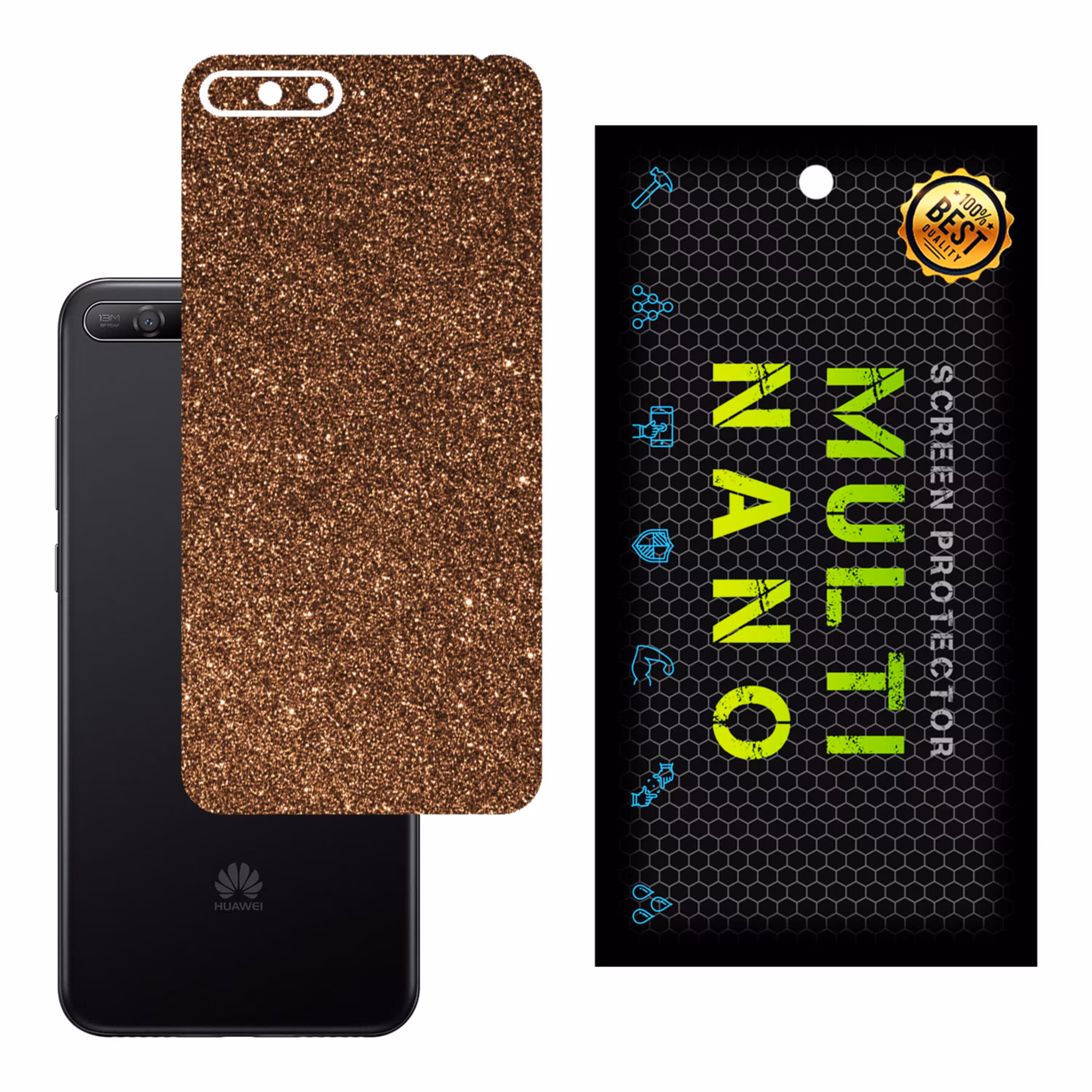 برچسب پوششی MultiNano مدل X-G1F-Bronze برای پشت موبایل هوآوی Y6 2018