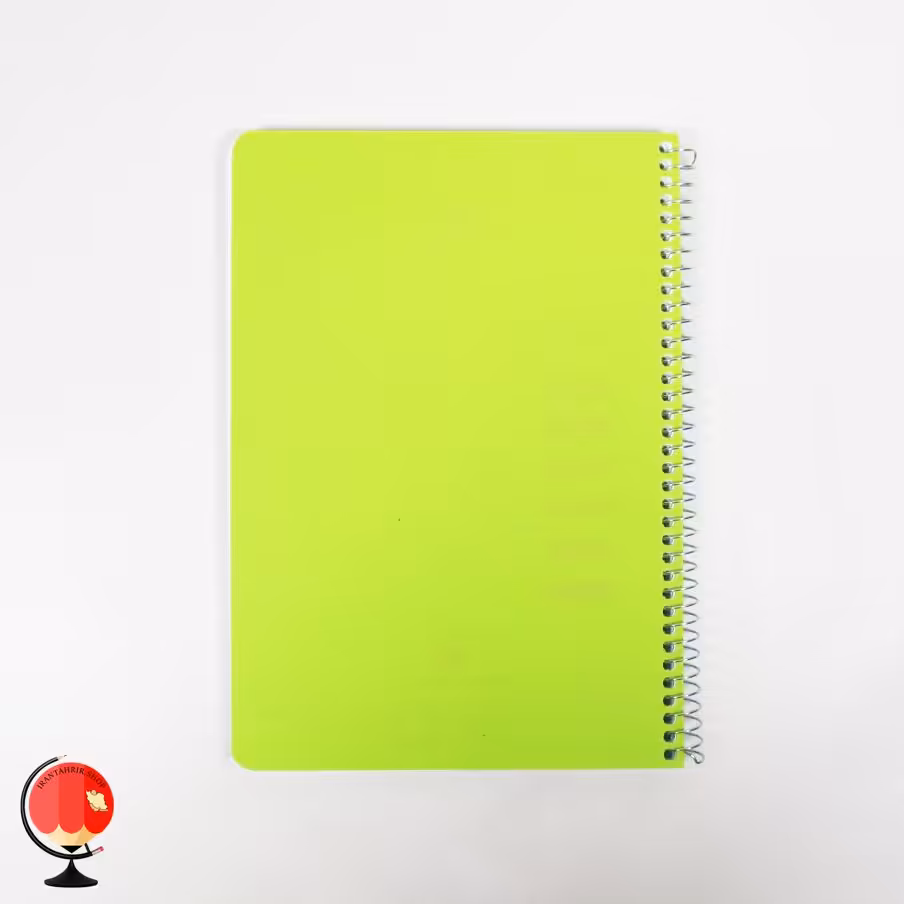 دفتر مشق 50 برگ سیمی جلد طلقی رنگی سبز آتی