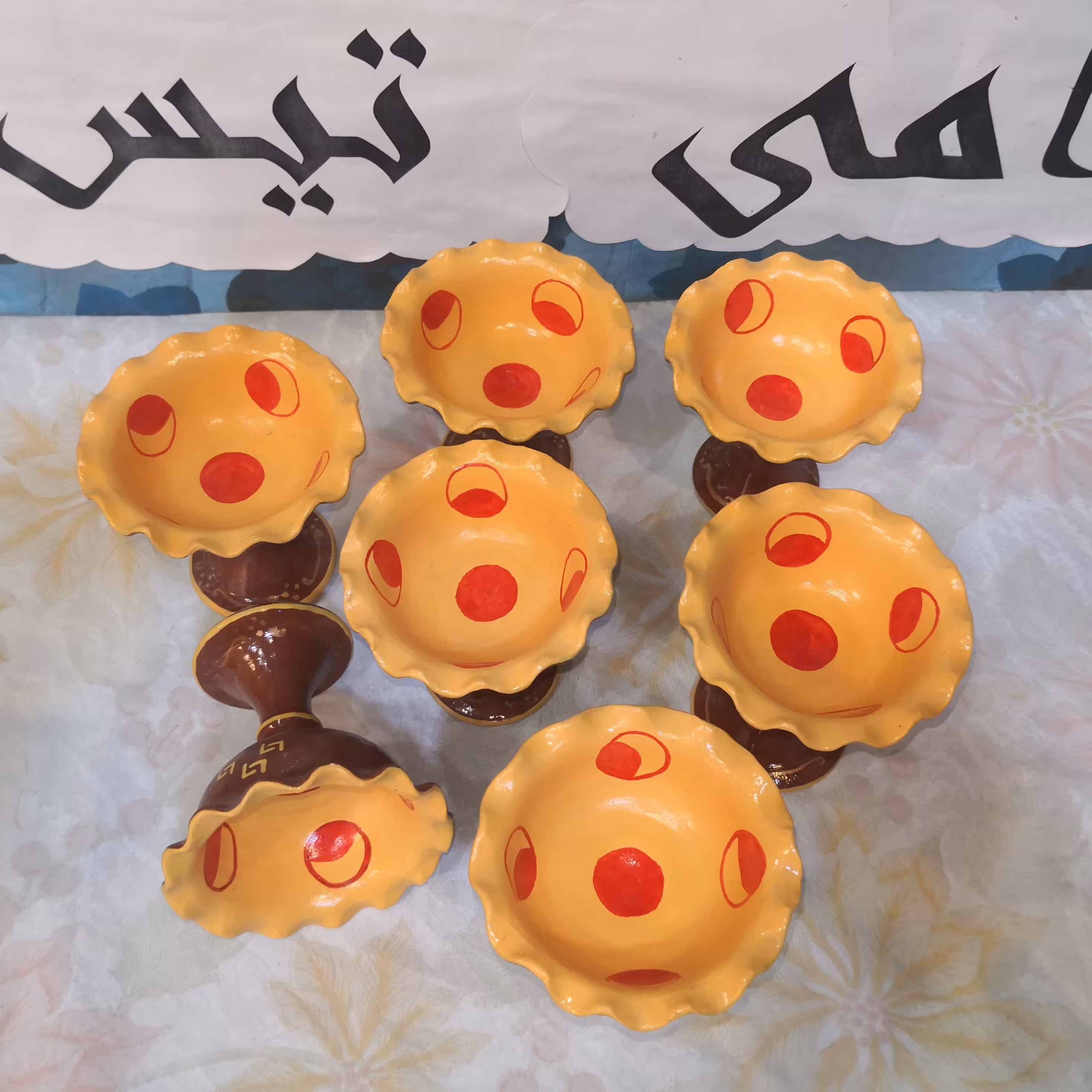 ست هفت سین سفالی بارنگ زیبا