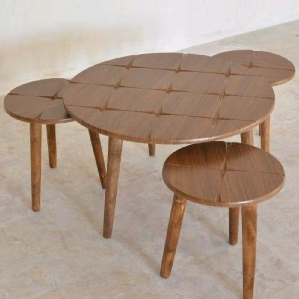 میز عسلی فانتزی 4تیکه وکیوم زد خش پایه پیچی جنس عالی 12345قt